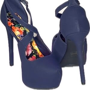 Navy Blue 6” Stiletto Heels 1 1/2 Platform